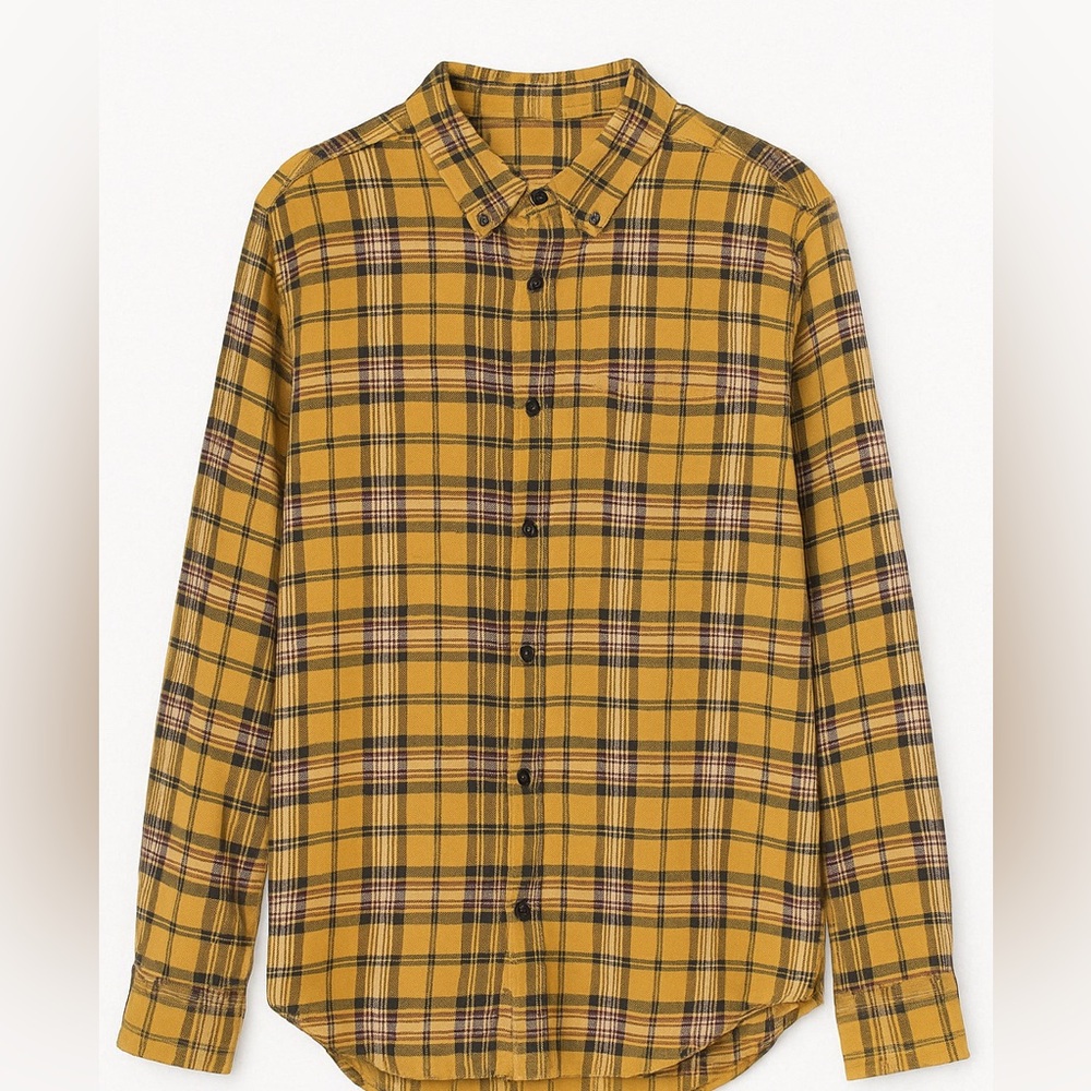Men's Yellow Plaid Shirt